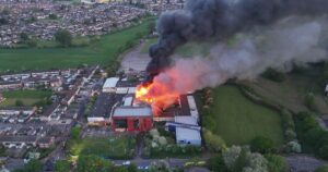 College Building engulf in flames